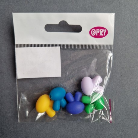 Opry Silicone beads rabbit 15mm, 5pcs, AST4