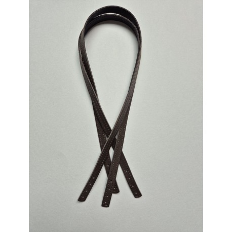 Sewn leather bag handle 1.5 cm, 80 cm, chocolate
