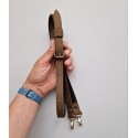 Leather bag handle, 1.5 cm, 120 cm, khaki