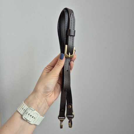Leather bag handle, 1.5 cm, 120 cm, chocolate