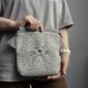 Handmade cotton boucle fabric Cat Bag S Gray
