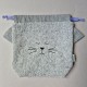 Handmade cotton boucle fabric Cat Bag S Gray