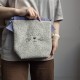 Boucle fabric Bag Fluffy Cat Violet