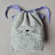 Boucle fabric Bag Fluffy Cat Violet