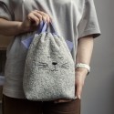 Boucle fabric Purr-Bag Fluffy Cat Violet