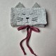 Handmade fabric Cat Bag M + Cat Case Raspberry