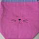 Handmade cotton fabric Cat Bag M Fuchsia