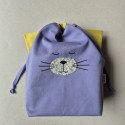 Fabric Purr-Bag Whiskers Cat Violet
