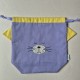Fabric Bag Whiskers Cat Violet
