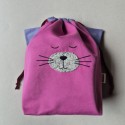 Fabric Purr-Bag Whiskers Cat Fuchsia