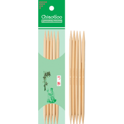 ChiaoGoo Bamboo Double Points - 5" (13 cm), Natural Color